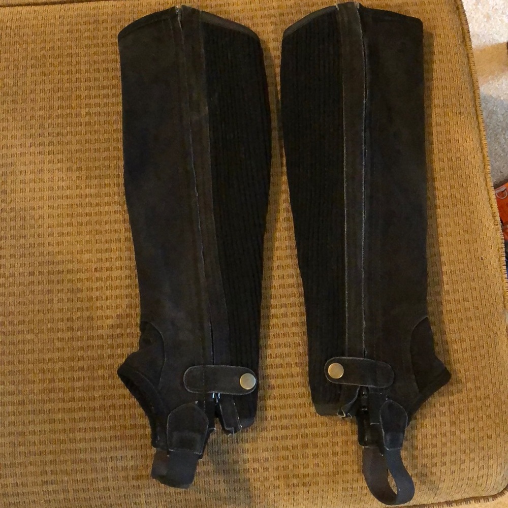 Black suede 1/2 chaps size XS made in India